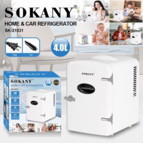 MINI NEVERA SOKANY 4L | COMPACTA, PORTÁTIL Y PERFECTA PARA HOGAR, OFICINA Y AUTO