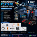 HIDROLAVADORA PORTÁTIL INALÁMBRICA | DOBLE BATERÍA 48V + ACCESORIOS PARA LIMPIEZA PROFUNDA