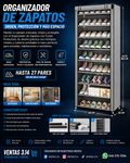 ORGANIZADOR DE ZAPATOS CON FUNDA PROTECTORA | HASTA 27 PARES, AHORRA ESPACIO Y MANTÉN TODO EN ORDEN