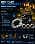 LUCES LED SOLARES PARA JARDÍN 4 PACK | ILUMINACIÓN DECORATIVA FACIL INSTALACION
