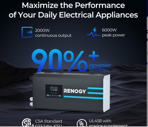 2000W 12V Pure Sine Wave Inverter Charger with LCD Display and Smart Charging